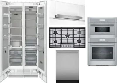 6 Piece Package Includes Refrigerator, Freezer, Cooktop, Wall Oven, Hood And Dishwasher