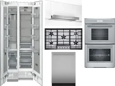 6 Piece Package Includes Refrigerator, Freezer, Cooktop, Wall Oven, Hood And Dishwasher