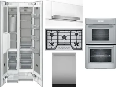 6 Piece Package Includes Refrigerator, Freezer, Cooktop, Wall Oven, Hood And Dishwasher