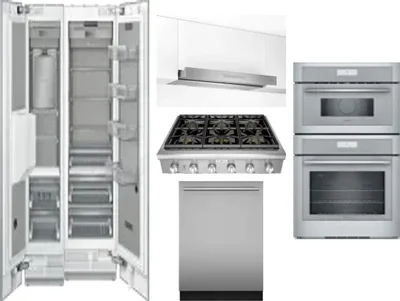 6 Piece Package Includes Refrigerator, Freezer, Cooktop, Wall Oven, Hood And Dishwasher