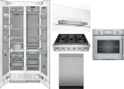 6 Piece Package Includes Refrigerator, Freezer, Cooktop, Wall Oven, Hood And Dishwasher