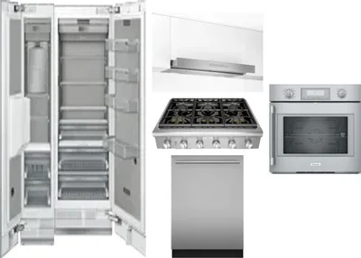 6 Piece Package Includes Refrigerator, Freezer, Cooktop, Wall Oven, Hood And Dishwasher