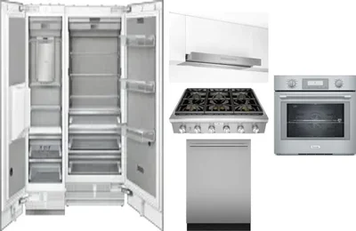 6 Piece Package Includes Refrigerator, Freezer, Cooktop, Wall Oven, Hood And Dishwasher