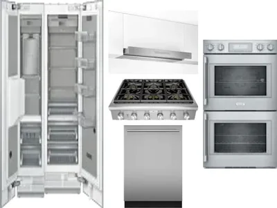 6 Piece Package Includes Refrigerator, Freezer, Cooktop, Wall Oven, Hood And Dishwasher