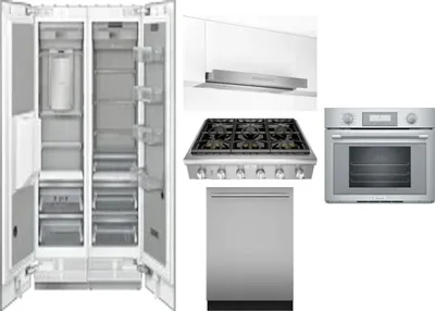 6 Piece Package Includes Refrigerator, Freezer, Cooktop, Wall Oven, Hood And Dishwasher