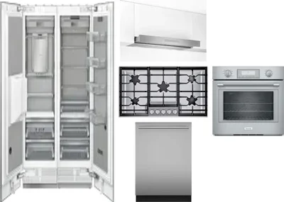 6 Piece Package Includes Refrigerator, Freezer, Cooktop, Wall Oven, Hood And Dishwasher