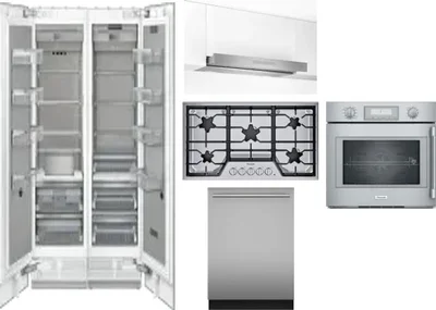 6 Piece Package Includes Refrigerator, Freezer, Cooktop, Wall Oven, Hood And Dishwasher