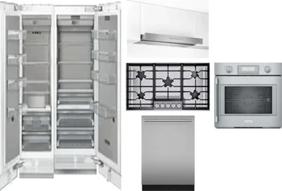 6 Piece Package Includes Refrigerator, Freezer, Cooktop, Wall Oven, Hood And Dishwasher