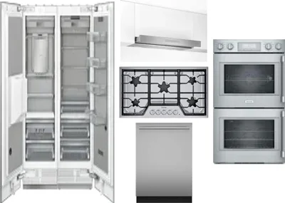 6 Piece Package Includes Refrigerator, Freezer, Cooktop, Wall Oven, Hood And Dishwasher