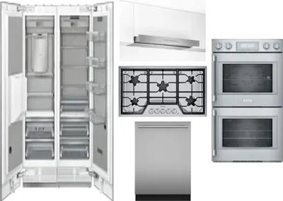 6 Piece Package Includes Refrigerator, Freezer, Cooktop, Wall Oven, Hood And Dishwasher