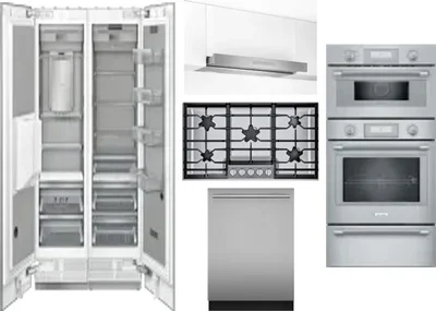 6 Piece Package Includes Refrigerator, Freezer, Cooktop, Wall Oven, Hood And Dishwasher