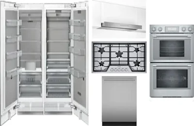 6 Piece Package Includes Refrigerator, Freezer, Cooktop, Wall Oven, Hood And Dishwasher