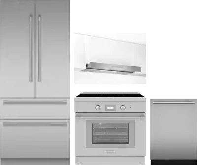 4 Piece Package Includes Refrigerator, Range, Hood And Dishwasher