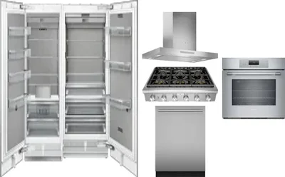 6 Piece Package Includes Refrigerator, Freezer, Cooktop, Wall Oven, Hood And Dishwasher