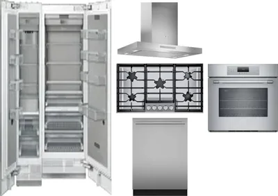 6 Piece Package Includes Refrigerator, Freezer, Cooktop, Wall Oven, Hood And Dishwasher