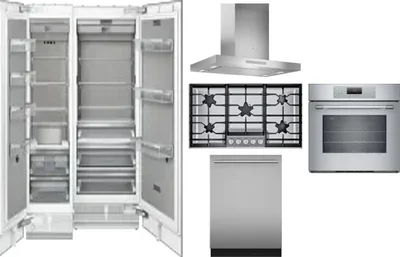 6 Piece Package Includes Refrigerator, Freezer, Cooktop, Wall Oven, Hood And Dishwasher