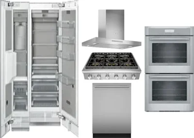 6 Piece Package Includes Refrigerator, Freezer, Cooktop, Wall Oven, Hood And Dishwasher