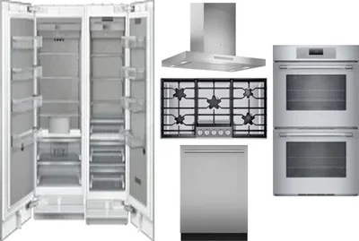 6 Piece Package Includes Refrigerator, Freezer, Cooktop, Wall Oven, Hood And Dishwasher