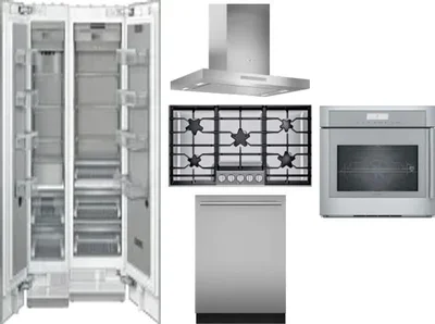 6 Piece Package Includes Refrigerator, Freezer, Cooktop, Wall Oven, Hood And Dishwasher