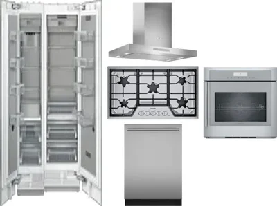 6 Piece Package Includes Refrigerator, Freezer, Cooktop, Wall Oven, Hood And Dishwasher