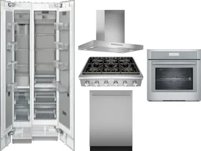 6 Piece Package Includes Refrigerator, Freezer, Cooktop, Wall Oven, Hood And Dishwasher