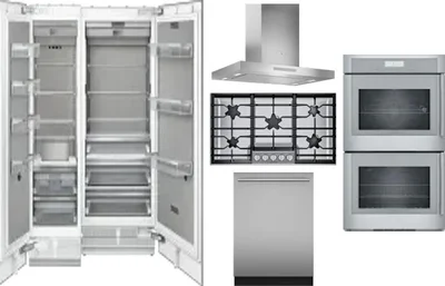 6 Piece Package Includes Refrigerator, Freezer, Cooktop, Wall Oven, Hood And Dishwasher