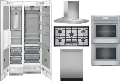 6 Piece Package Includes Refrigerator, Freezer, Cooktop, Wall Oven, Hood And Dishwasher