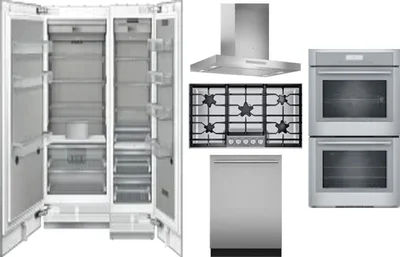 6 Piece Package Includes Refrigerator, Freezer, Cooktop, Wall Oven, Hood And Dishwasher