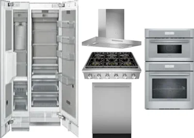 6 Piece Package Includes Refrigerator, Freezer, Cooktop, Wall Oven, Hood And Dishwasher