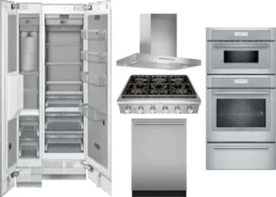 6 Piece Package Includes Refrigerator, Freezer, Cooktop, Wall Oven, Hood And Dishwasher