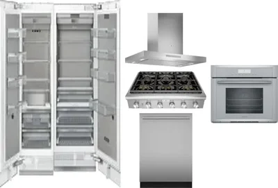 6 Piece Package Includes Refrigerator, Freezer, Cooktop, Wall Oven, Hood And Dishwasher