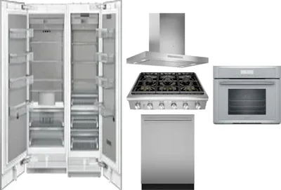 6 Piece Package Includes Refrigerator, Freezer, Cooktop, Wall Oven, Hood And Dishwasher