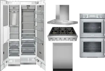6 Piece Package Includes Refrigerator, Freezer, Cooktop, Wall Oven, Hood And Dishwasher