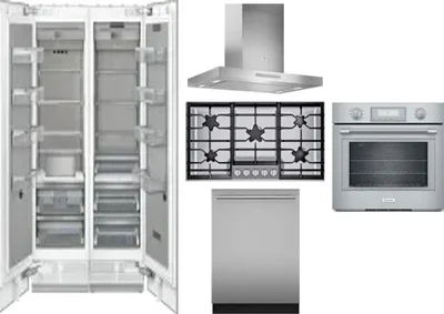 6 Piece Package Includes Refrigerator, Freezer, Cooktop, Wall Oven, Hood And Dishwasher