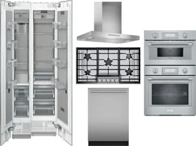 6 Piece Package Includes Refrigerator, Freezer, Cooktop, Wall Oven, Hood And Dishwasher