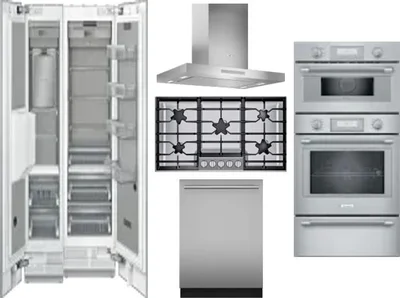 6 Piece Package Includes Refrigerator, Freezer, Cooktop, Wall Oven, Hood And Dishwasher