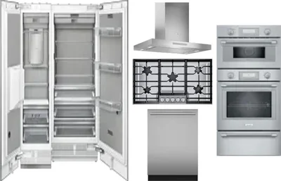 6 Piece Package Includes Refrigerator, Freezer, Cooktop, Wall Oven, Hood And Dishwasher