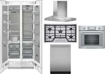 6 Piece Package Includes Refrigerator, Freezer, Cooktop, Wall Oven, Hood And Dishwasher