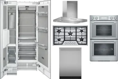 6 Piece Package Includes Refrigerator, Freezer, Cooktop, Wall Oven, Hood And Dishwasher
