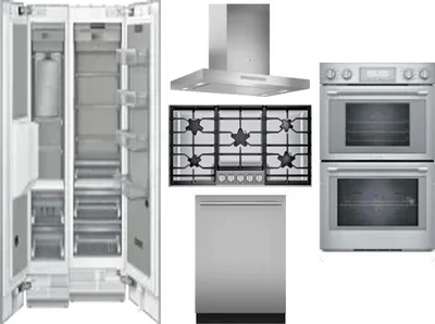 6 Piece Package Includes Refrigerator, Freezer, Cooktop, Wall Oven, Hood And Dishwasher