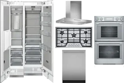 6 Piece Package Includes Refrigerator, Freezer, Cooktop, Wall Oven, Hood And Dishwasher