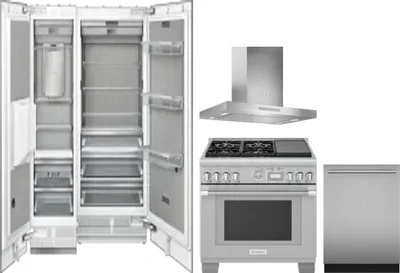 5 Piece Package Includes Refrigerator, Freezer, Range, Hood And Dishwasher