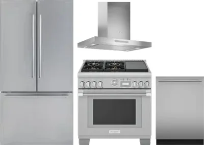 4 Piece Package Includes Refrigerator, Range, Hood And Dishwasher
