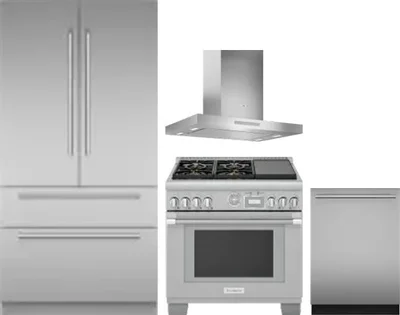 4 Piece Package Includes Refrigerator, Range, Hood And Dishwasher