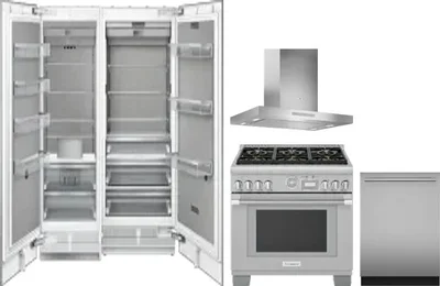 5 Piece Package Includes Refrigerator, Freezer, Range, Hood And Dishwasher