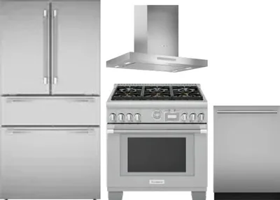 4 Piece Package Includes Refrigerator, Range, Hood And Dishwasher