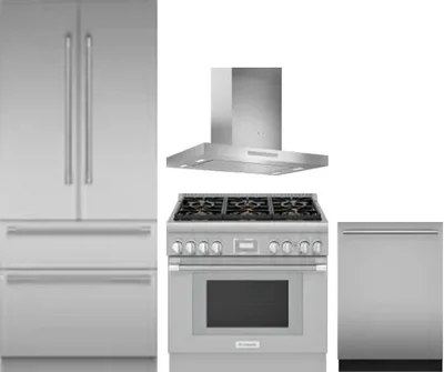 4 Piece Package Includes Refrigerator, Range, Hood And Dishwasher