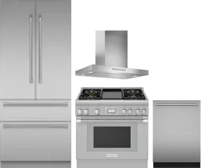 4 Piece Package Includes Refrigerator, Range, Hood And Dishwasher