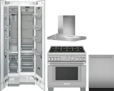 5 Piece Package Includes Refrigerator, Freezer, Range, Hood And Dishwasher