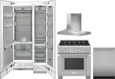 5 Piece Package Includes Refrigerator, Freezer, Range, Hood And Dishwasher
